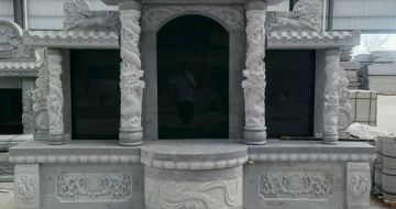 松原 芝麻灰高档墓碑，土墓，可定制