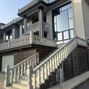 松原 芝麻白别墅阳台栏杆，楼梯栏杆