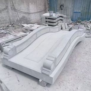 松原 芝麻灰花岗岩园林景观 小石桥