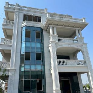 松原 芝麻白花岗岩别墅外墙干挂效果展示