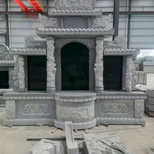 松原 芝麻灰高档墓碑，土墓，可定制