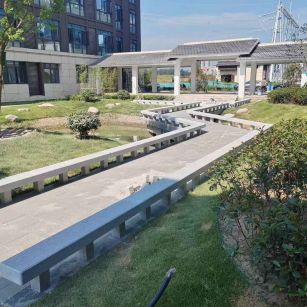 松原 芝麻灰小区坐凳&栏杆安装效果